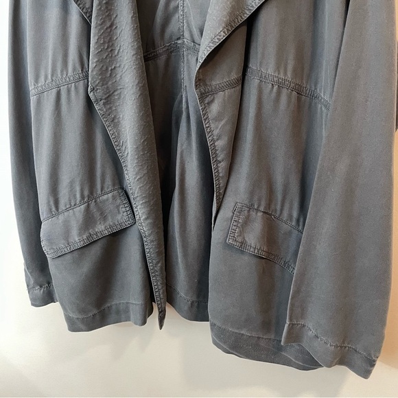 Caslon Lightweight Open Front Jacket Sz L Grey 100% Tencel Lyocell Fall Cardigan - Picture 5 of 10